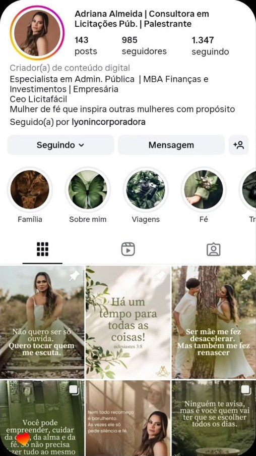 Perfil da Adri Almeida depois do Perfil Pronto